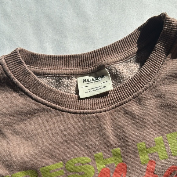 Pull&Bear Brown Fruit Graphic Sweater - Picture 6 of 6